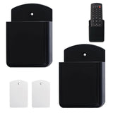 2 PCS Remote Control Holders Wall Mount Self Adhesive for Home Office School Black