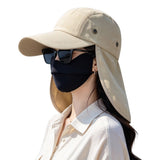Extended Visor Sun Hat Baseball Cap for Summer with Wide Brim Khaki