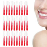30 PCS Mini Cleaning Brushes for Braces Teeth Lashes and Brows Red