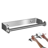 Under-Cabinet Stainless Steel Paper Towel Holder Wall-Mount Rack Organizer Silver