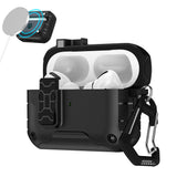 Compatible with Airpods Pro 3 Case Automatic Lock with with Carabiner Clip and Kickstand Black