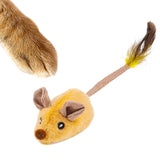 Squeaky Escaping Mouse Toy Light-up Auto Moving Rechargeable Interactive Cat Toy Yellow