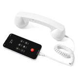 Type C Wired Phone Handset Retro with Mic for Phones and Computers White