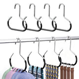 8 Pcs No Drill Hat Storage Hooks Iron Ring for Closet Caps Scarves Black