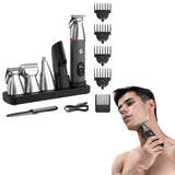 Electric Hair Clippers Kit Cordless Hair Trimmer for Body Facial Silver and Black,