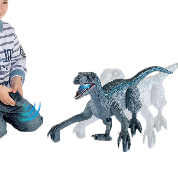 2.4G Remote Control Dinosaur Toy Realistic Walking Dinosaur with Sound Effects Grey