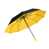 Automatic Umbrella Auto Open Close Compact Folding Anti Rain Windproof Yellow