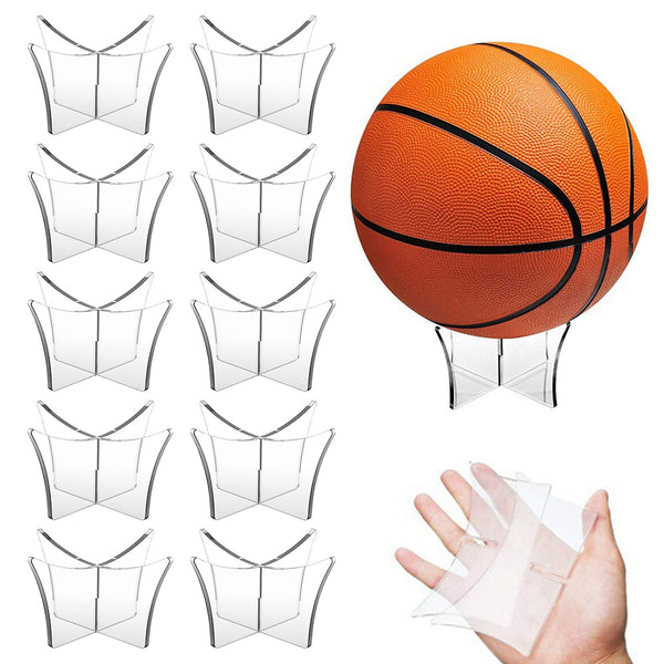 10 Pack Acrylic Ball Display Stand Clear Sports Ball Holder for Basketball and Football