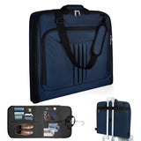 Water-resistant Foldable Garment Bag for Travel with Hanger Strap Navy