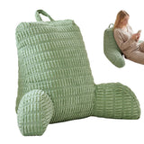 Bed Rest Backrest Cushion with Armrests Pocket Washable Cover Green