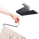 10PCS Open Ended Pants Hangers Non Slip Heavy Duty Metal Hangers for Closet Black