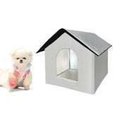 All-Season Outdoor Cat House Self-Warming Shelter for Cats and Small Pets Gray
