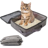 Portable Foldable Cat Travel Litter Box – Waterproof & Easy to Clean Light Gray