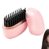 Mini Wireless Rechargeable Hair Straightener Comb Portable Styling Tool for Women Pink
