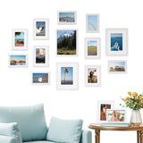 15 Piece Picture Frame Set Multi-Size Collage for Wall or Tabletop White