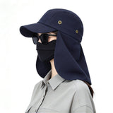 Extended Visor Sun Hat Baseball Cap for Summer with Wide Brim Blue