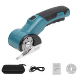 USB Cordless Electric Scissors – Rechargeable Fabric and Cardboard Cutter Blue