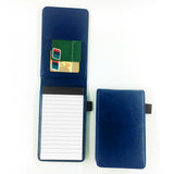 A7 Pocket Notebook PU Leather Notepad with Card Slot Blue