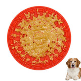 Dog Lick Pad Bath Washing Buddy Suction Grooming Pad Helper Slow Feeder Mat Red