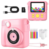 1080P Instant Print Camera for Kids Digital Video Camera with 32GB TF Card Christmas Birthday Present Pink