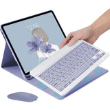 Wireless Bluetooth Keyboard with Keyboard Case and Mouse Compatible with iPad 11 (A16) 2025 And 10th 10.9(2022) Purple