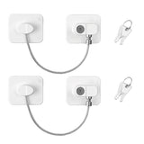 2PCS Mini Fridge Lock Cabinet Lock with Keys for Freezer Cabinets Drawers White