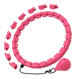 Weighted Hula Hoop 32 Sections with Massage Rollers Pink