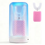 U-Shaped Automatic Electric Toothbrush – With Built-In Sanitizing Cup Pink