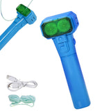 Handheld Double Wheel Rope Launcher – Glow-in-the-Dark Lasso Loop Fidget Toy Blue