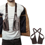 Outdoor Double Shoulder Armpit Bag with Multiple Storage Pockets Brown