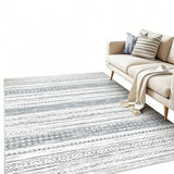 Bohemian Rug Soft Machine Washable for Bedroom Under Dining Table Home Office Blue