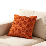 Halloween Ghost Decorative Pillow Cover Cute with Zipper for Home Office Orange