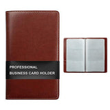 120-Slot Portable Business Card Book Holder Organizer for Men Women Reddish Brown