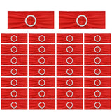 30PCS Elastic Chair Sashes Bows with Buckle Spandex Chair Bands for Weddings Parties Meetings Red