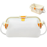 Silicone Beach Bag Foldable Waterproof with Handle for Camping Seaside White