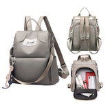 3-in-1 Anti-Theft Backpack for Women Men Convertible Handbag Travel Shoulder Bag Khaki