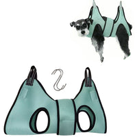 Small Pet Grooming Hammock Dog Cat Hanging Sling for Bathing Trimming Nailcare Green