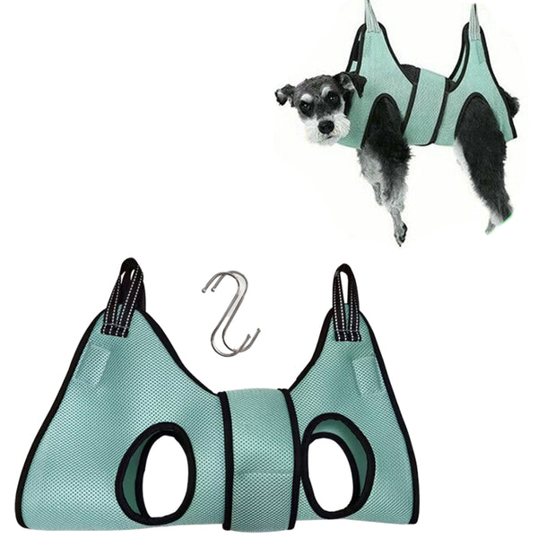 Small Pet Grooming Hammock Dog Cat Hanging Sling for Bathing Trimming Nailcare Green