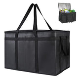 Insulated Food Delivery Bags for Pizza Grocery Shopping and Catering Black