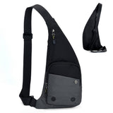 Chest Sling Bag Unisex Large Capacity Crossbody Shoulder Bag Gray