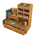Wood Desk Organizer with Drawers for Art & Stationery Style 3