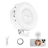 Rechargeable Folding Phone Selfie Light with Mirror – Portable Phone Fill Light White
