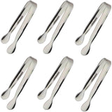 6PCS Ice Tongs Mini Sugar Tongs Stainless Steel Kitchen Utensils Set for Tea Party Silver