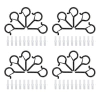20PCS Q Hanger Hooks with Safety Buckle – Windproof Screw Hooks for Hanging Outdoor Lights & Plants S
