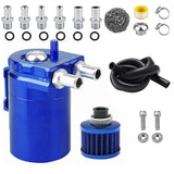Oil Catch Breather Can Kit Universal Petrol Filter with Air Filter and Cleaning Balls Blue