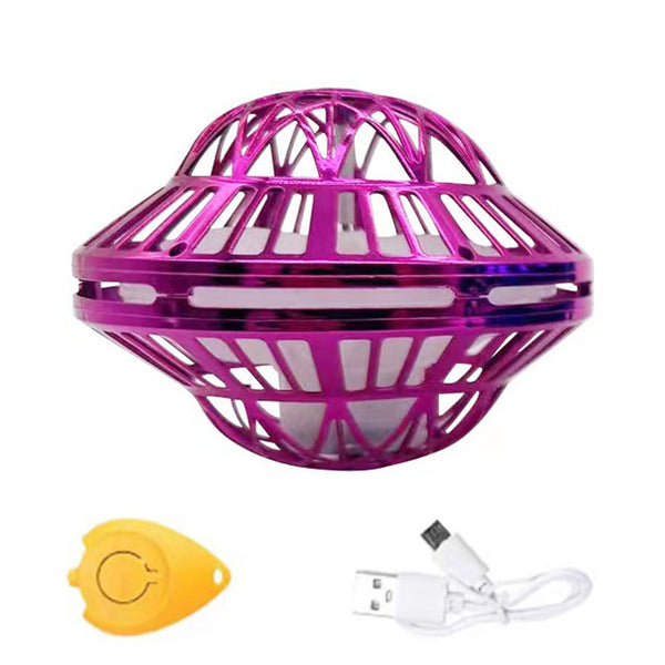 Flying Orb LED Hover Ball Toy – Galaxy Boomerang Spinner with Lights Purple