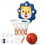 Adjustable Indoor Basketball Hoop Mini Basketball Set Blue