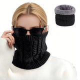 Thick Fleece Neck Warmer Winter Ski Gaiter for Men Women Black