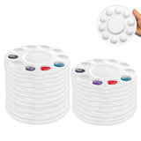 22PCS 10 Well Plastic Paint Palette for Acrylic Watercolor Art Painting Supplies