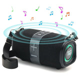 Portable Bluetooth Speakers Wireless Speaker with TF AUX FM for Shower Pool Party Black